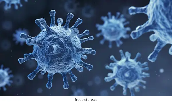 Microscopic Virus Structure Close Up