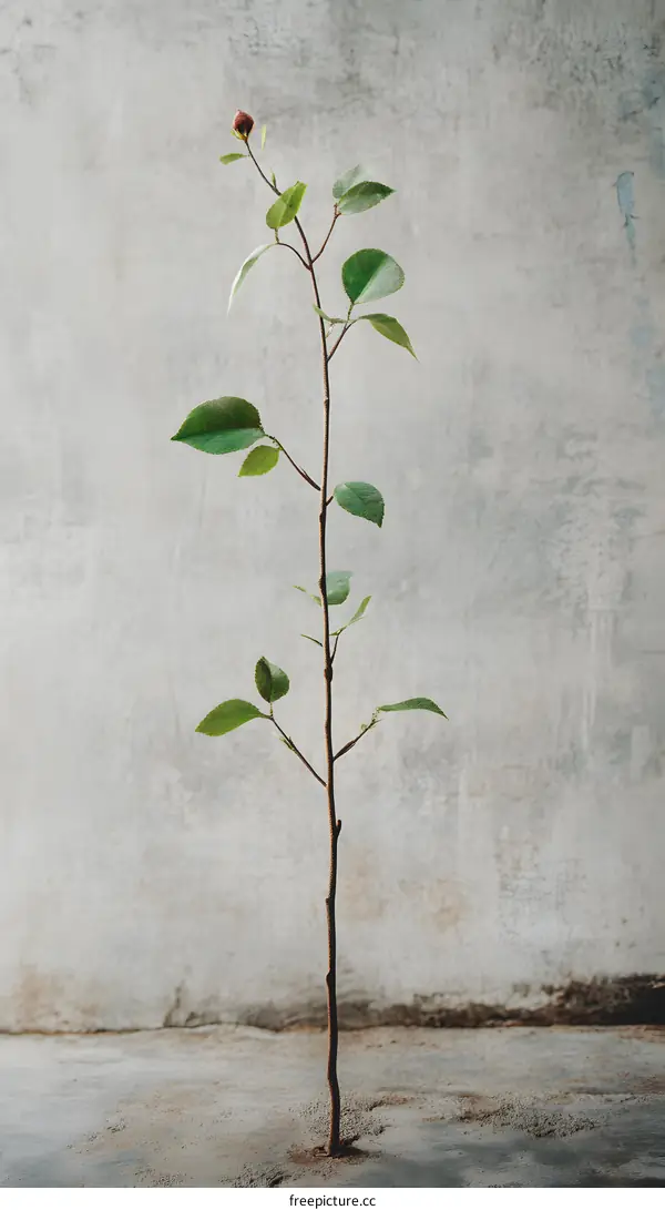 Small Plant Growing Out Of Concrete