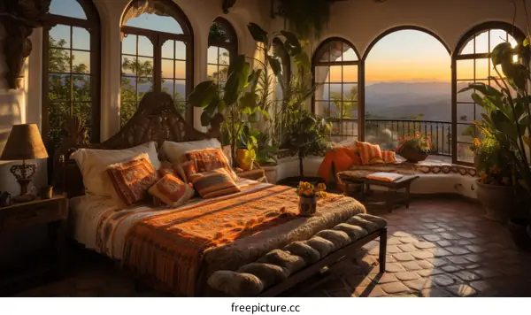 Large bedroom with a beautiful view