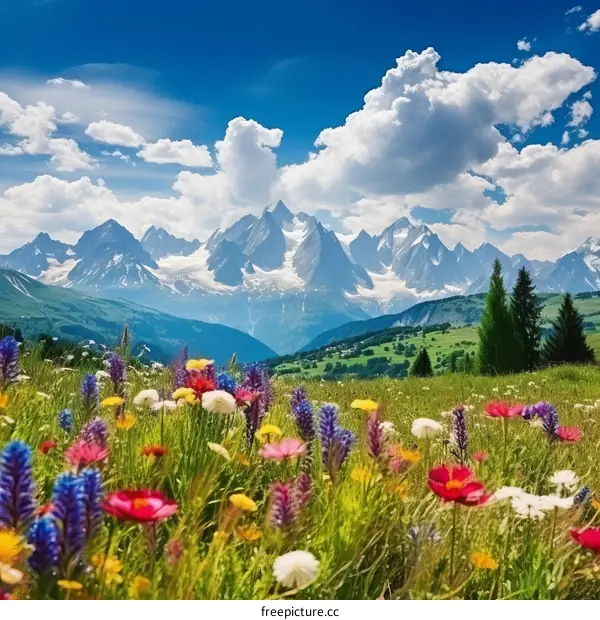 Picturesque Mountain Peaks in a Serene Landscape