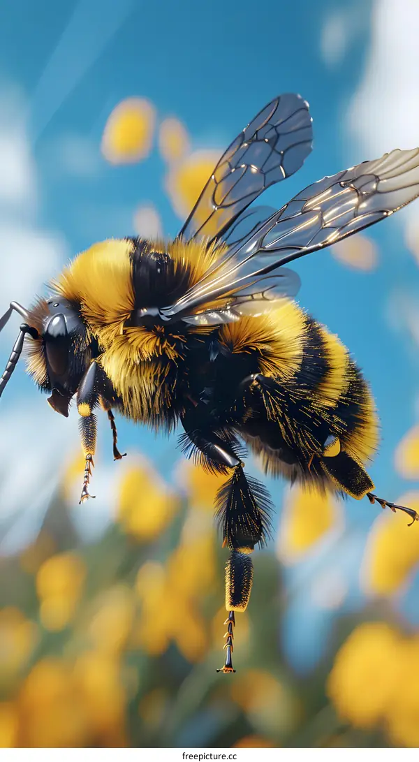 A bee is collecting pollen from a flower