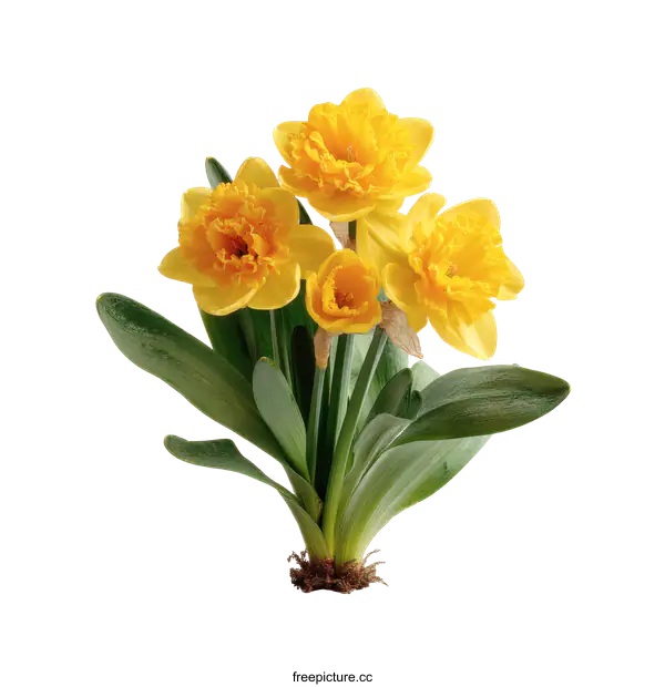 [Transparent Background PNG]Spring Daffodils Bouquet Close-up