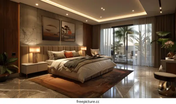 Modern Bedroom Interior Design Illustration