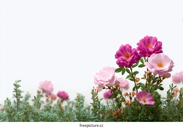 Beautiful Pink and Purple Roses in a Garden Setting