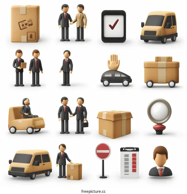 3d illustration of delivery and logistics business