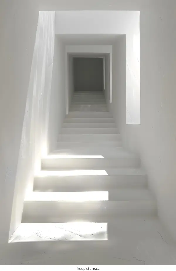 White Staircase Interior Design Minimalist Architecture