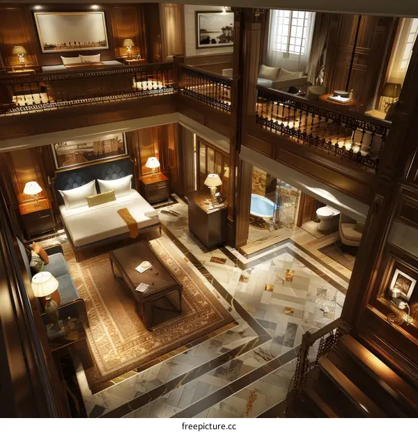 Luxury Hotel Bedroom Suite Illustration