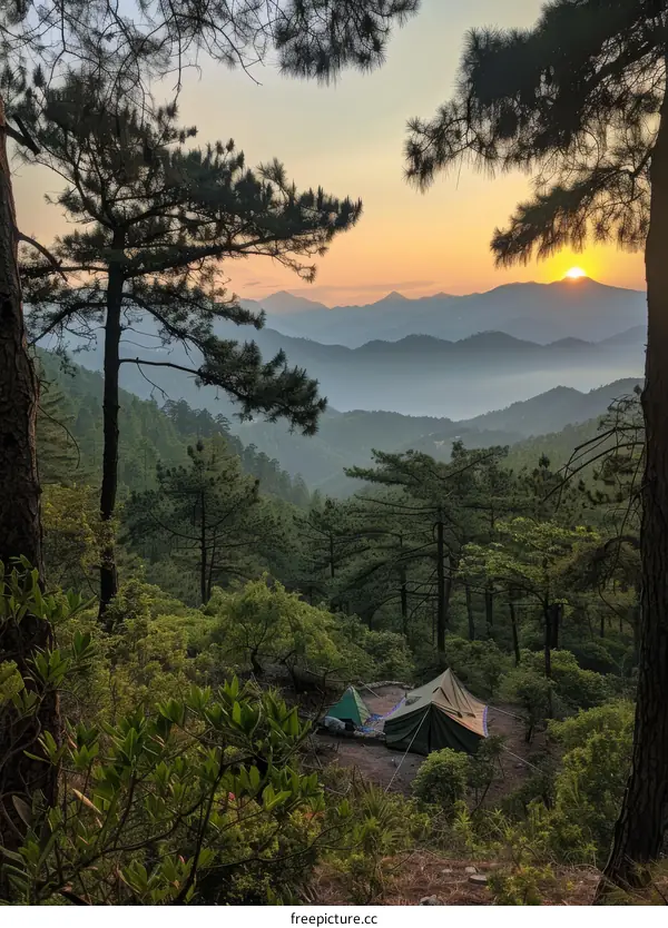 Camping in the mountains