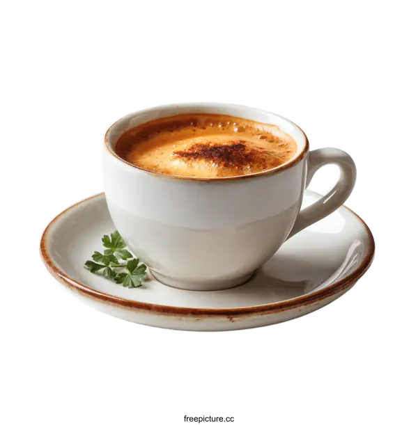 [Transparent Background PNG]Aromatic Coffee Cup with Frothy Foam