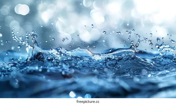 Water Splashing with Bokeh Background