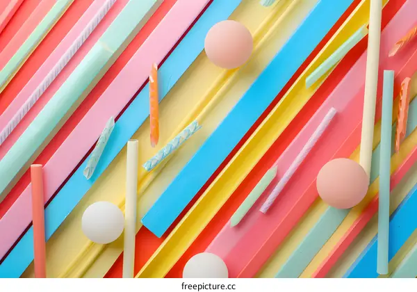 Abstract Colorful Geometric Shapes and Lines Background