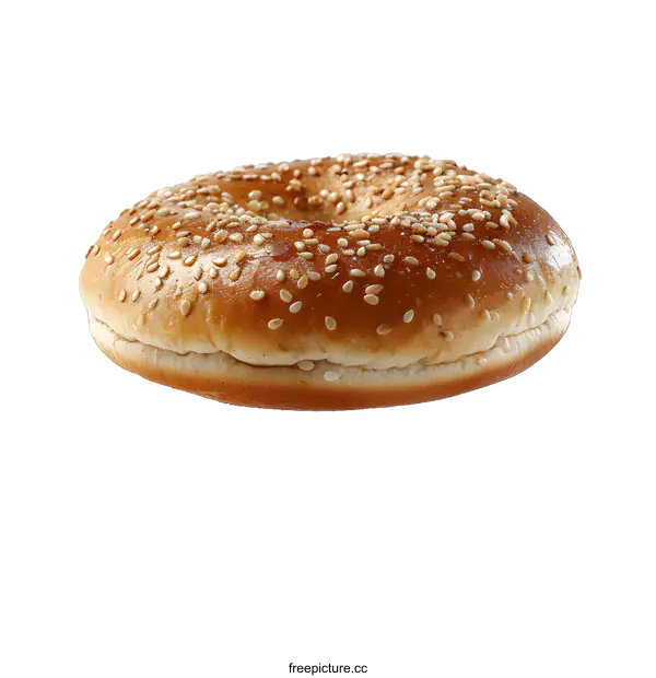 [Transparent Background PNG]Sesame Seed Bagel on White Background