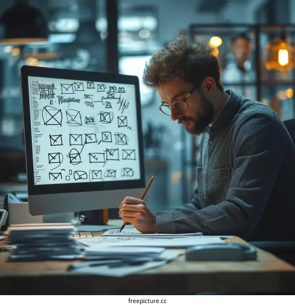 Male software engineer working on a new project