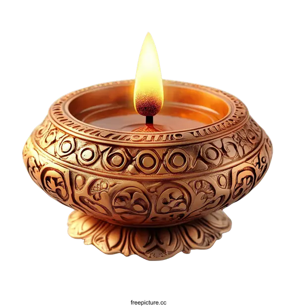 [Transparent Background PNG]Ornate Golden Candle Holder