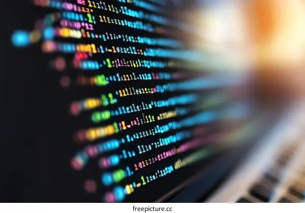 Colorful Computer Code Displaying on a Screen