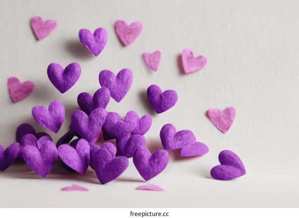 A heart-shaped confetti with love