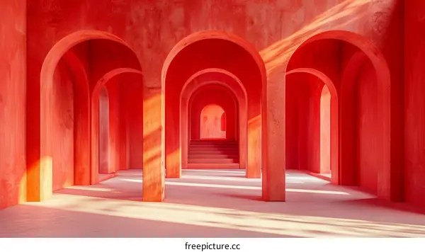 Modern Red Archway Interior