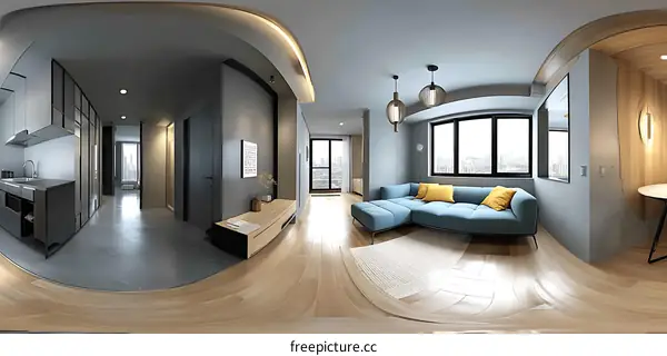 Modern Apartment Interior Design 360 Panorama