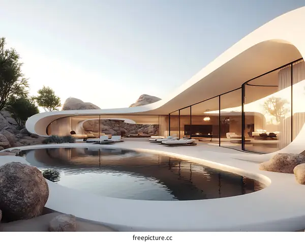 Modern Desert House with Infinity Pool