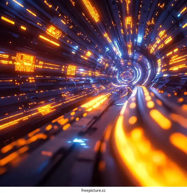 Futuristic Tunnel of Technological Wonders