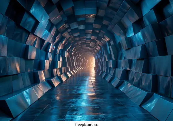 Blue and Gray Sci-Fi Tunnel