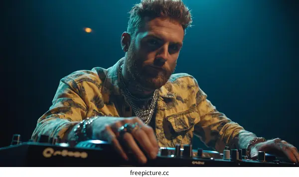 DJ Caucasian Male Performing on Stage