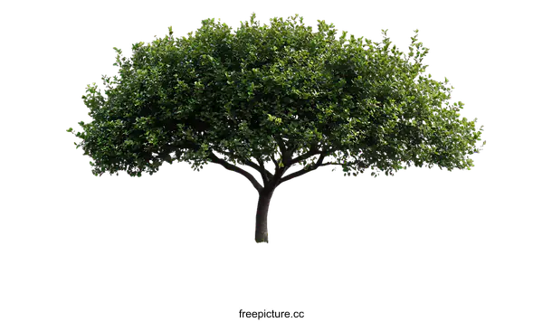 [Transparent Background PNG]Beautiful Green Tree on a Grassy Hill