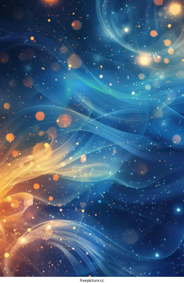 Abstract Blue and Orange Energy Flow Background