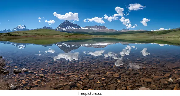 Crystal Clear Mountain Lake Reflection