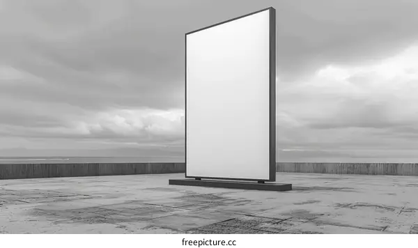 Large Blank Billboard By the Sea