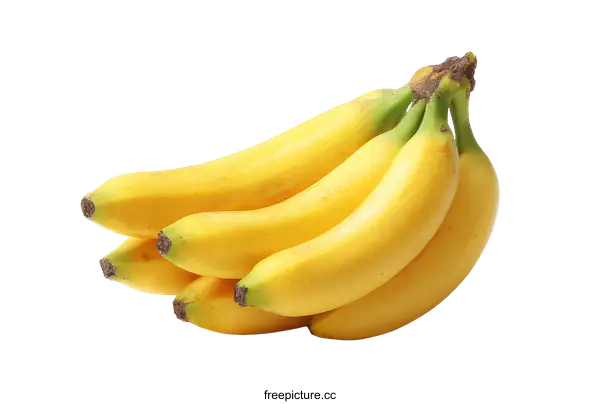 [Transparent Background PNG]Bunch of Fresh Ripe Bananas Isolated on White Background