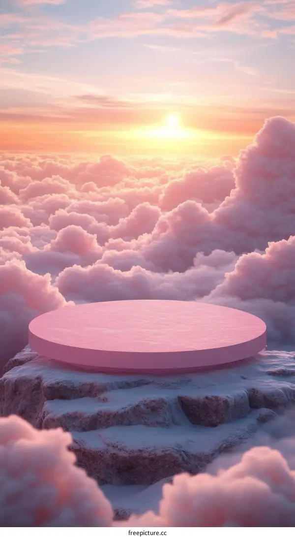 Pink Cloud Sunset Display Platform