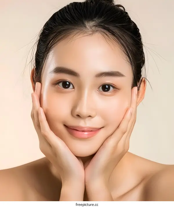 Beautiful Asian Woman Portrait with Clear Skin