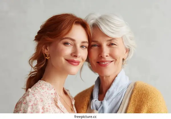 Mother and Daughter Portrait Close Up