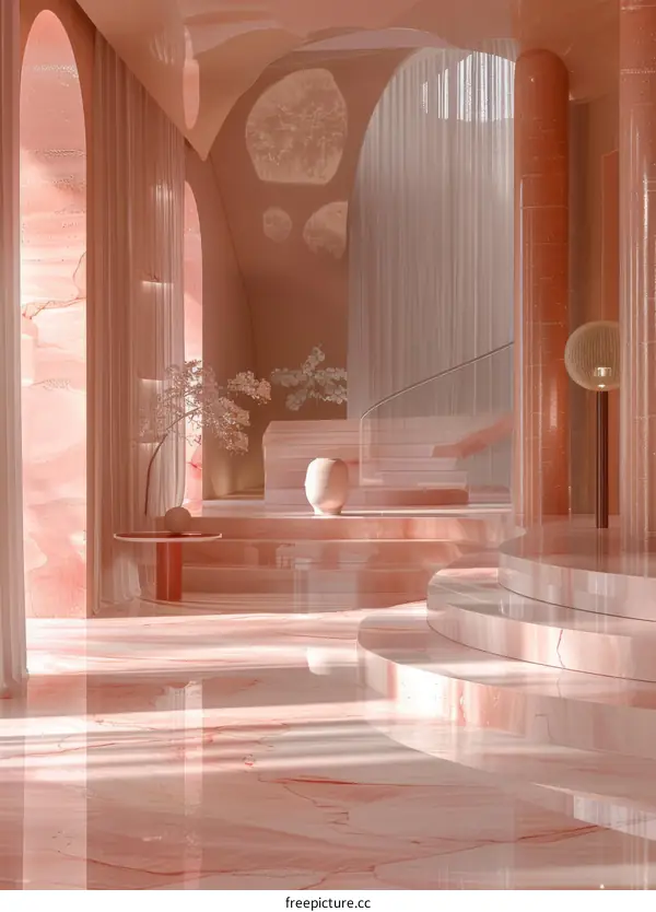 Pink Marble Interior Space