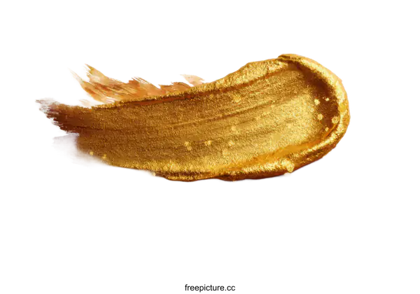 [Transparent Background PNG]Golden Paint Stroke Abstract Art Illustration