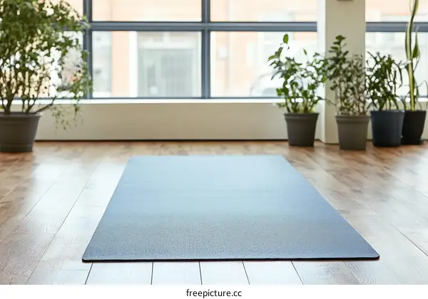 Yoga Mat in a Modern Studio