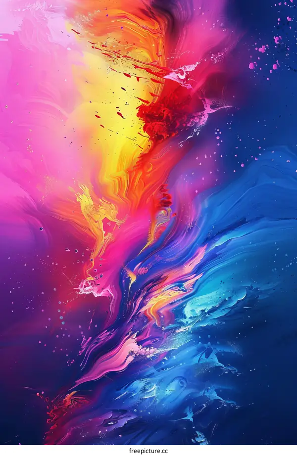 Abstract Colorful Paint Splatter Art