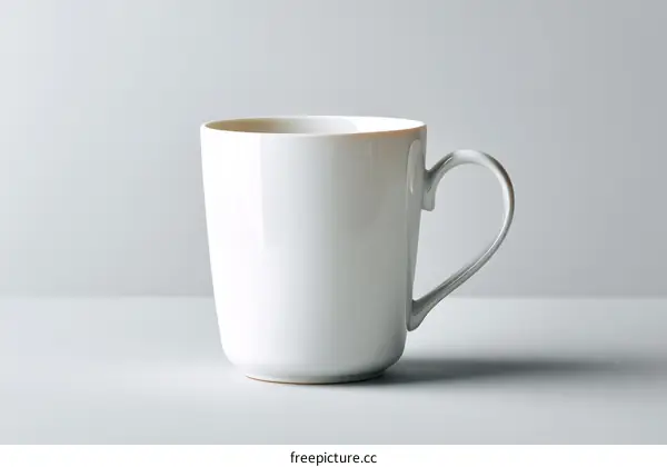 White Ceramic Coffee Mug Studio Shot