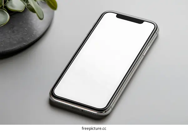 Blank Screen Smartphone Mockup on Grey Background