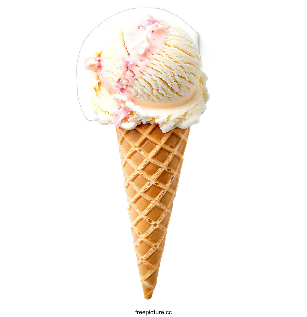 [Transparent Background PNG]Vanilla Ice Cream Cone on transparent background