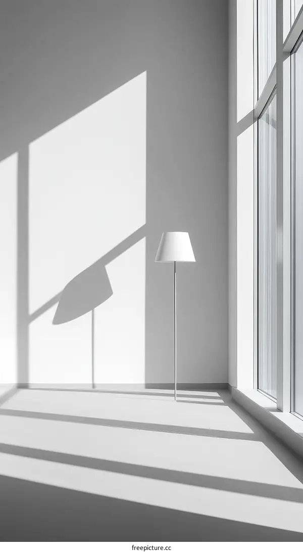 Modern Minimalist Interior With Sunlight Shadows