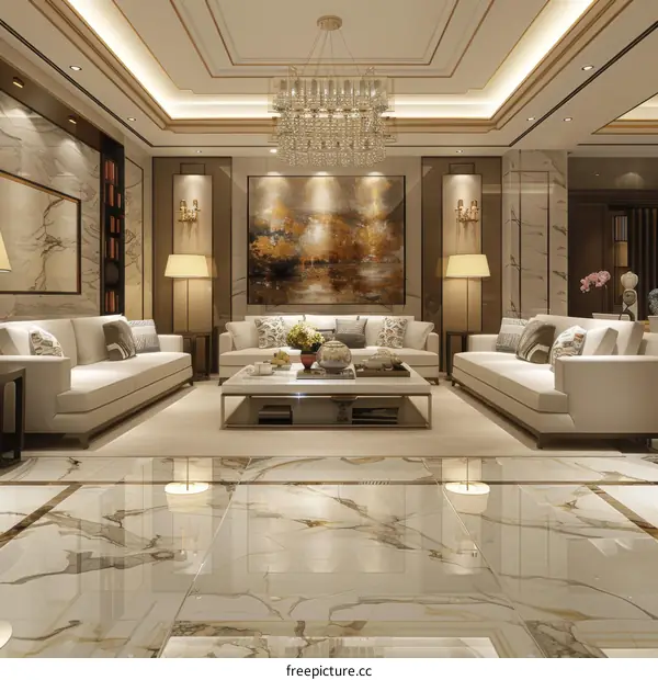 Bright modern living room interior design