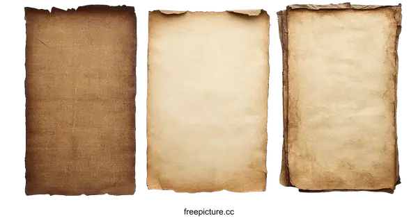 [Transparent Background PNG]Vintage Aged Paper Sheets Collection