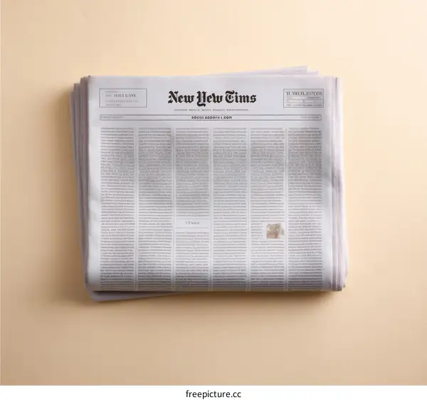 Stacked Newspaper with Headline New York Times