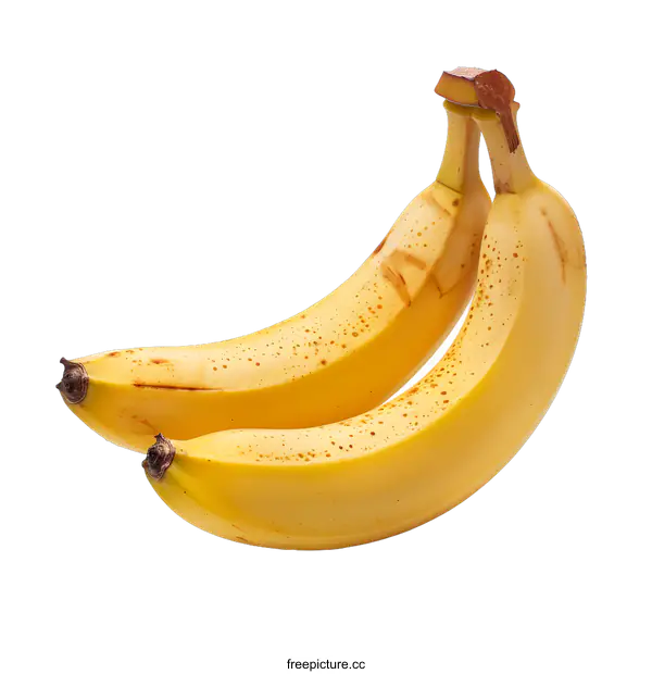 [Transparent Background PNG]Two ripe bananas isolated on white background