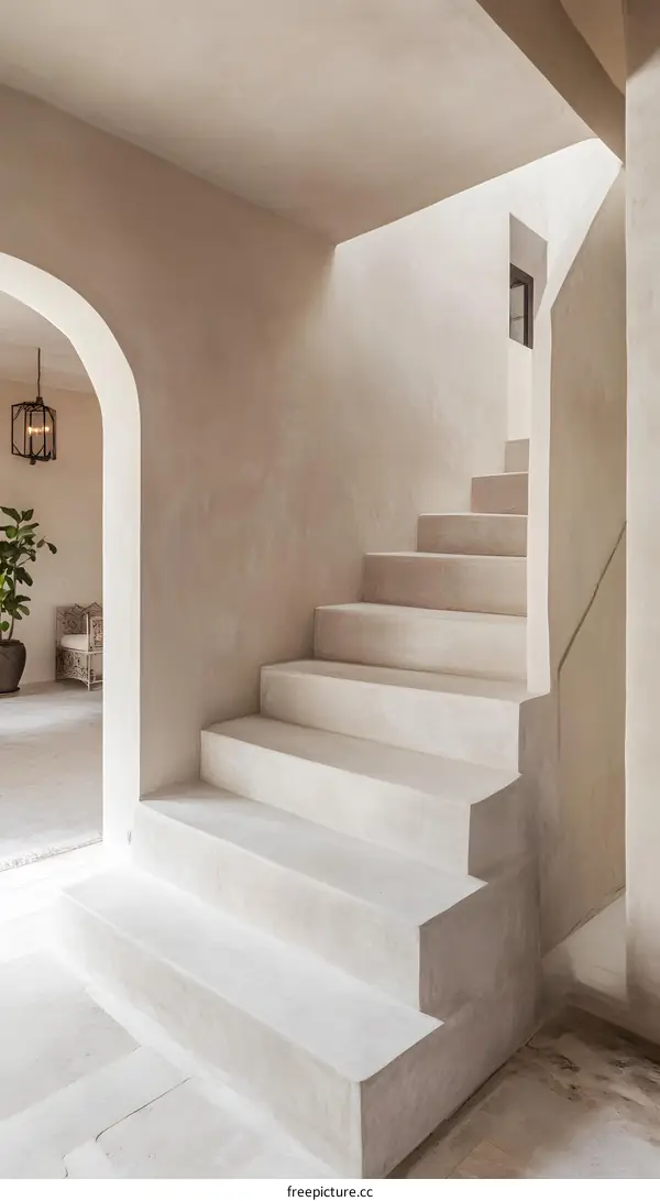 Modern Concrete Staircase In Minimalist Interior Design