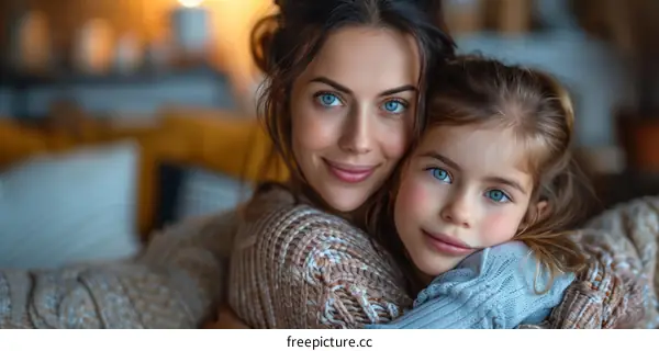 Portrait of a mother and her daughter