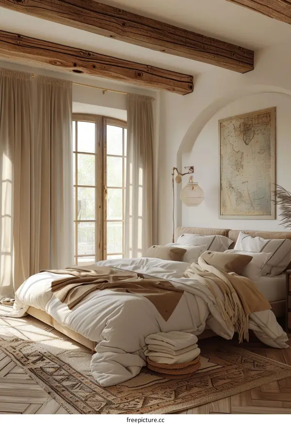 Cozy Beige Bedroom Interior Design