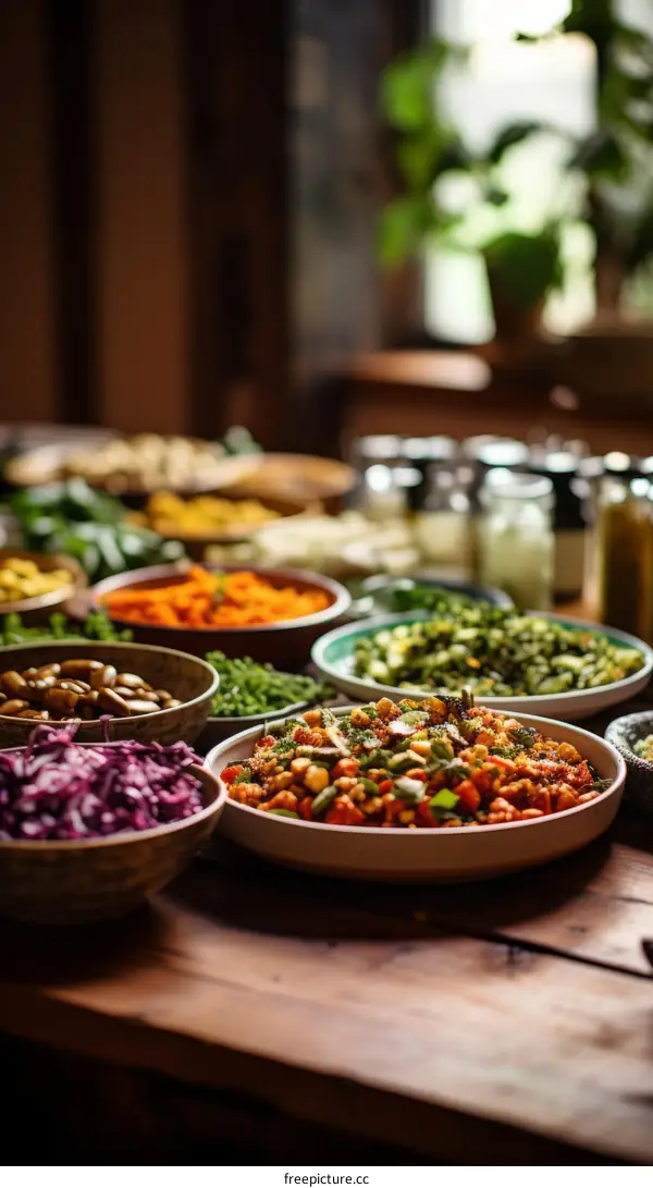 Healthy and Delicious Food Spread on a Table